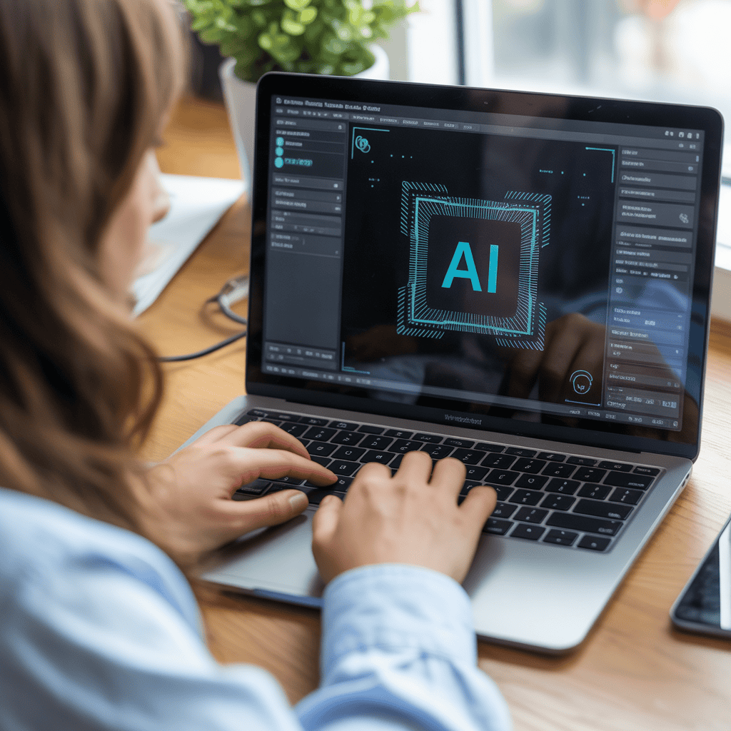 AI avatar on a laptop screen for online business in 2026.